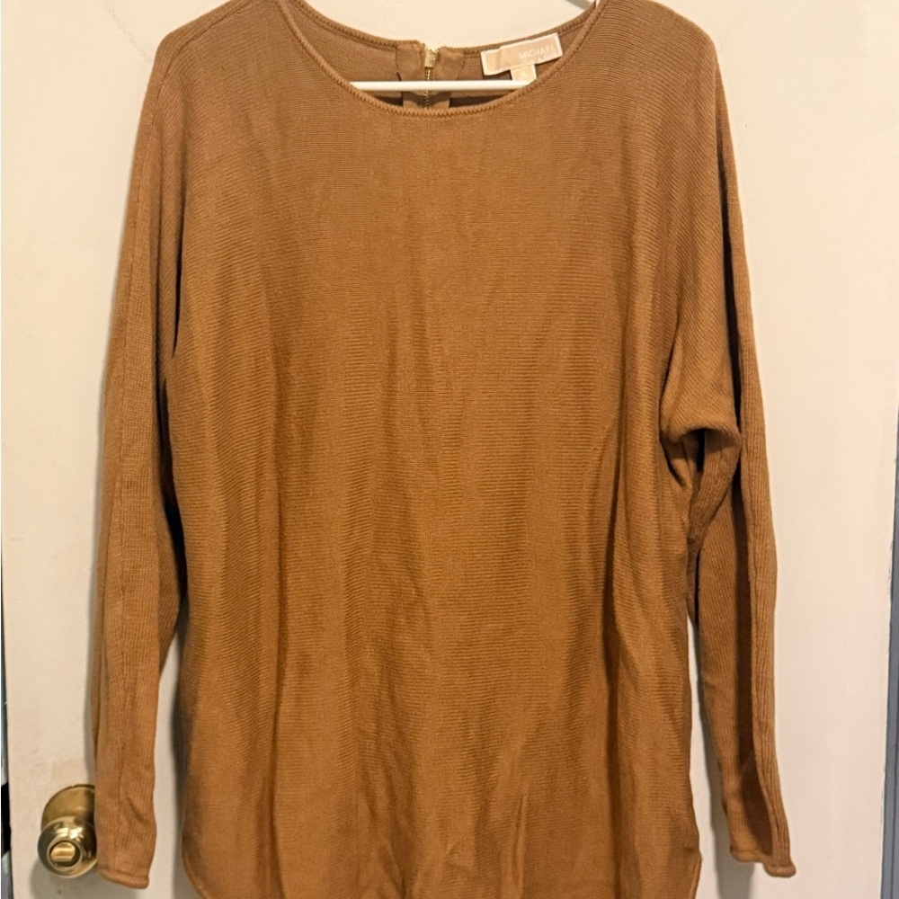 Michael Kors Camel Crewneck Long Sleeve Sweater